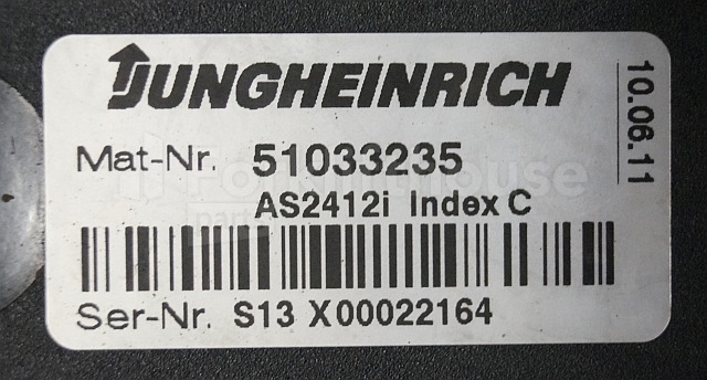 ECU - Anyagmozgató gép Jungheinrich 51033235 Rij regeling Drive controller AS2412i index C from ECE320SH year 2011 sn. S13X00022164: 2 kép.