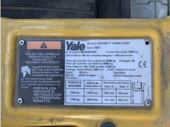 Elektromos targonca Yale ERP20: 4 kép.