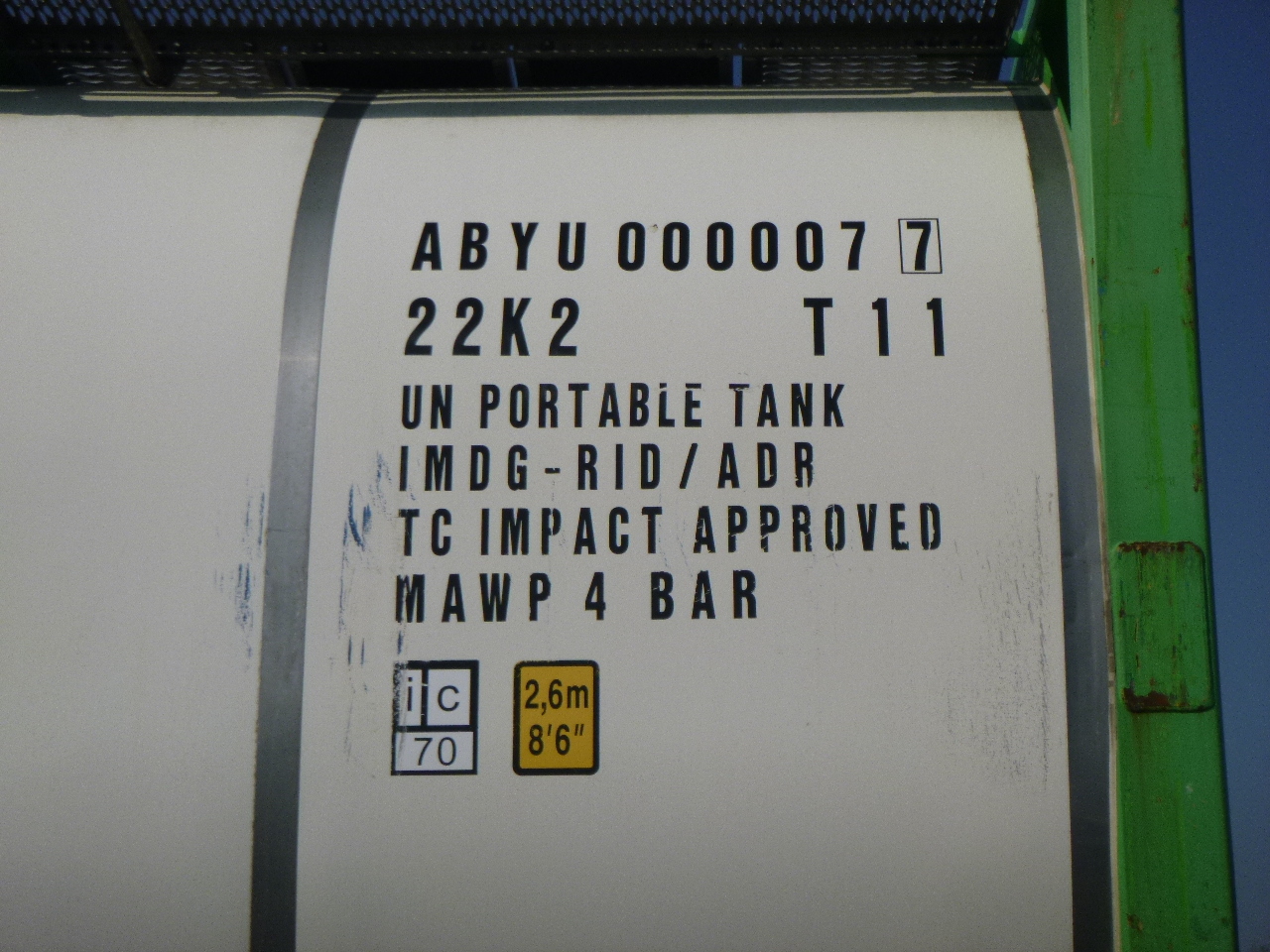 Tartály konténer, Félpótkocsi Danteco Food tank container inox 20 ft / 25 m3 / 1 comp: 6 kép.