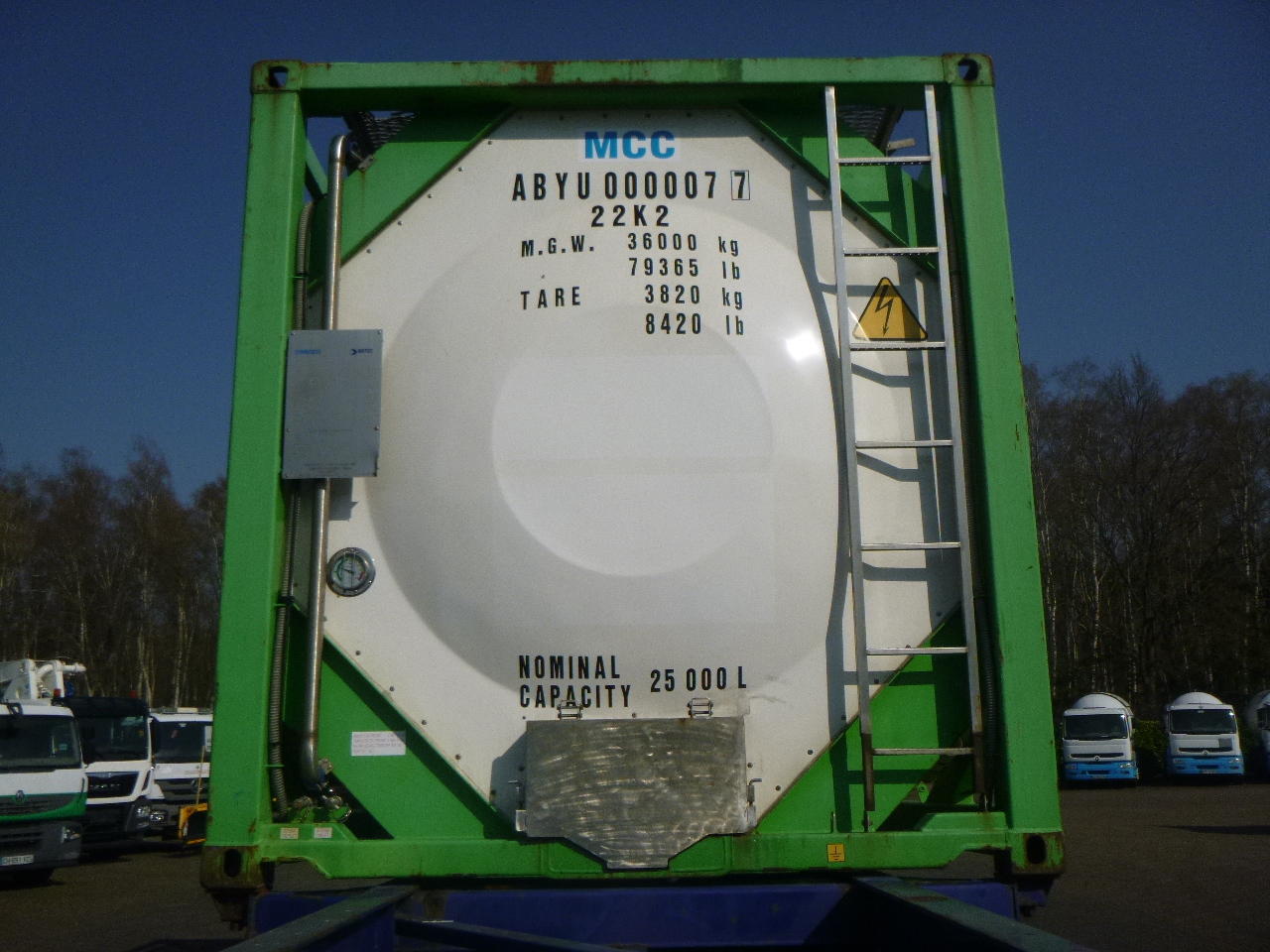 Tartály konténer, Félpótkocsi Danteco Food tank container inox 20 ft / 25 m3 / 1 comp: 5 kép.