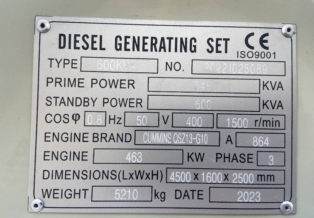 Áramfejlesztő Cummins QSZ13-G10 - 600 kVA Generator - DPX-19847: 4 kép.