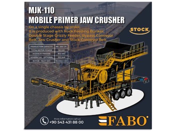 Új Mobil törőgép FABO MJK-110 MOBILE PRIMARY JAW CRUSHER READY IN STOCK: 1 kép.