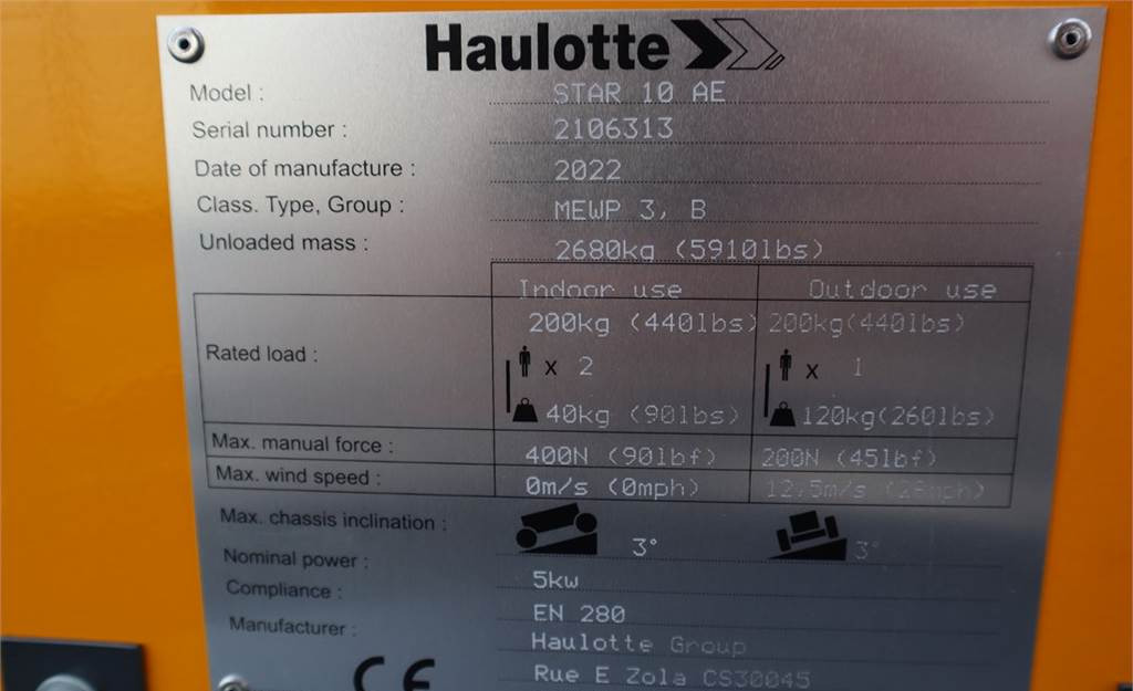 Személyemelő Haulotte STAR 10 Valid Inspection, *Guarantee! Electric, Dr: 6 kép.