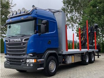 Scania R520 6x4 Holztransporte Kran HIAB 135Z *Anhänger  - Erdészeti pótkocsi