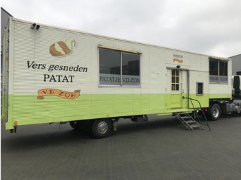 Netam-Fruehauf Foodtruck / Mobiel Cafetaria -Lunchroom / Food Truck (B/E rijbewijs) inclusief DAF trekker - Félpótkocsi dobozos