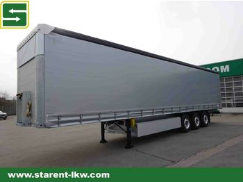 Félpótkocsi ponyvás Schmitz Cargobull Liftachse, LED-Rücklichter, ALU Latten + Felgen