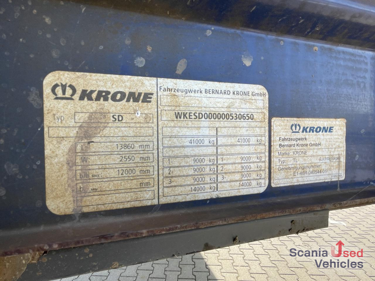Platós félpótkocsi KRONE KRONE TL NL TRAILER FLAT BED 3 AXLE BPW: 2 kép.