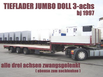 Doll TIEFLADER JUMBO 3achs ZWANGSGELENKT schwanenhals - Platós félpótkocsi