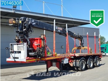 ROJO S3-EX 10.600 3 axles ROJO 3x Lenkachse Extendable HIAB/Jonsered 23T - Platós félpótkocsi