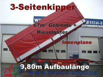 KEMPF 3-Seiten Getreidekipper 67m³   9.80m Aufbaulänge - Pótkocsi dobozos