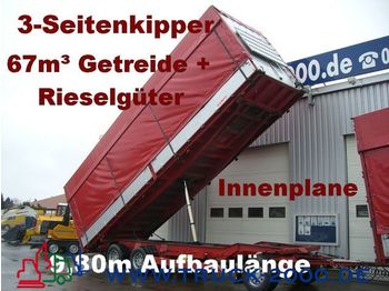 KEMPF 3-Seiten Getreidekipper 67m³   9.80m Aufbaulänge - Tartályos pótkocsi
