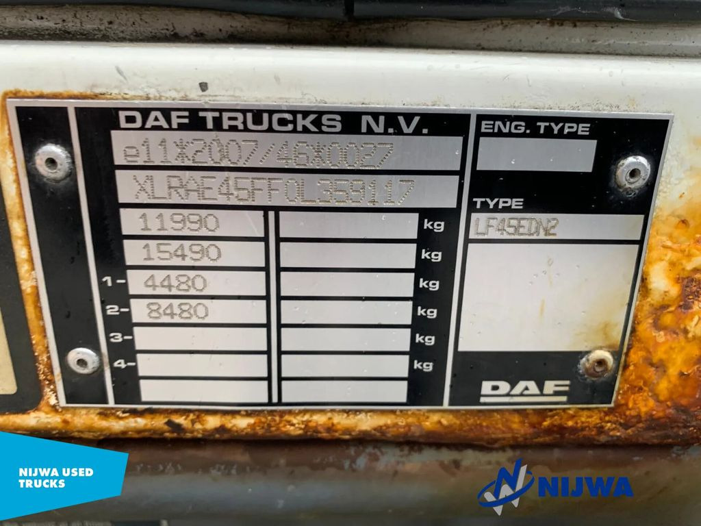 Dobozos felépítményű teherautó DAF LF45 4x2 Airconditioning + Cruise control: 11 kép.