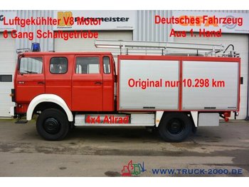 Dobozos felépítményű teherautó Magirus Deutz 120 - 23 AW LF16 4x4 V8 nur 10.298 km -Feuerwehr: 1 kép.