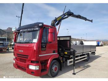 Platós teherautó IVECO EUROCARGO ML 120E22 GRUA CAJA FIJA