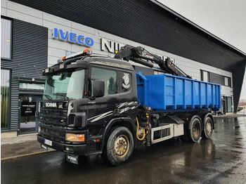 Platós teherautó SCANIA P 124 Nosturi-vaijeriauto