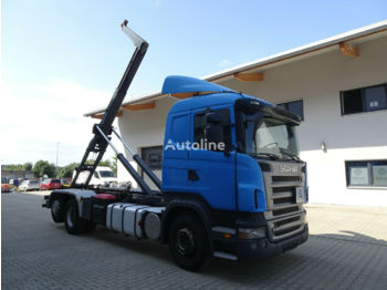 Horgos rakodó teherautó SCANIA R420 6x2 Emelőhorgos Meiller felépítmény: 1 kép.