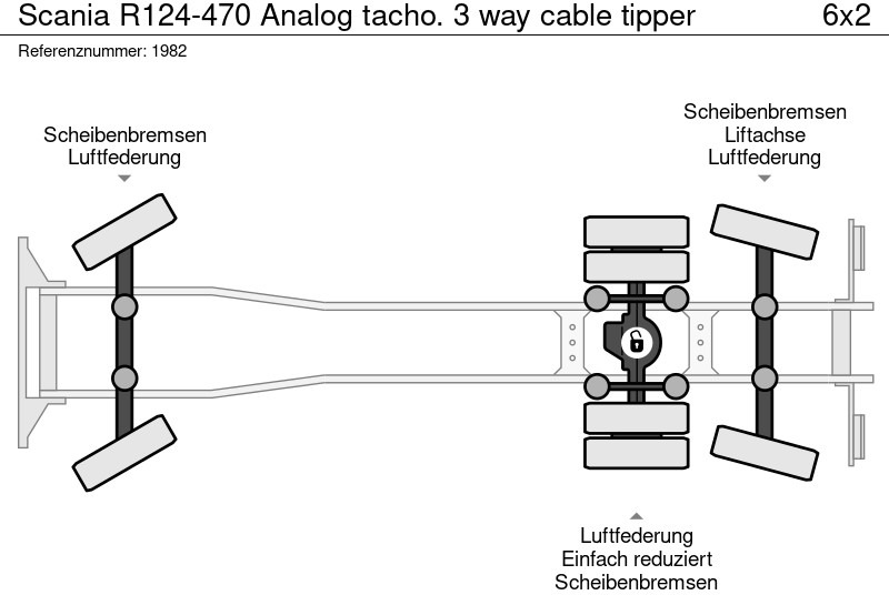 Scania R124-470 Analog tacho. 3 way cable tipper lízing Scania R124-470 Analog tacho. 3 way cable tipper: 17 kép.