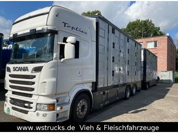 Állatszállító teherautó Scania R 560 Topline Menke 4 Stock Hubdach Komplett: 1 kép.