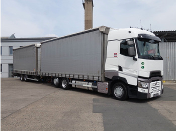 Ponyvás teherautó Renault T520 6x2 + trailer, 120m3, 2x Liftachse: 2 kép.