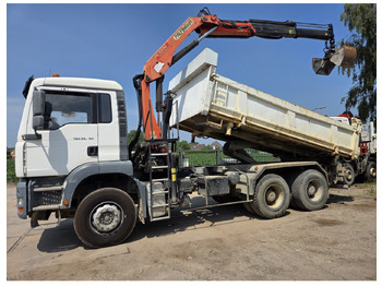 Billenőplatós teherautó, Darus autó MAN TGA 26.350 6X4 BORDMATIC TIPPER CRANE PALFINGER PK15500: 3 kép.