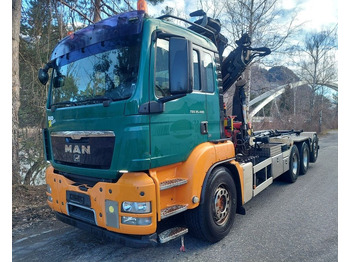 Darus autó, Horgos rakodó teherautó MAN TGS 35.480 8x4, E5, Fassi F235CXP Kran+Abroll: 2 kép.