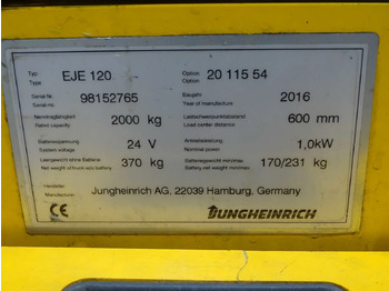 Kézi raklapemelő Jungheinrich EJE120: 4 kép.