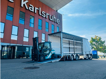 Ponyvás teherautó Volvo FH 500 Gabelstaplertransporter LBW Dhollandia 9t: 4 kép.
