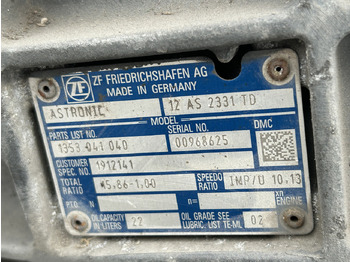 Sebességváltó - Teherautó DAF 12AS 2331 TD   DAF XF 106: 5 kép.