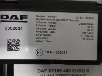 Elektromos rendszer - Teherautó DAF 2302624 KACHEL MODULEN DAF CF XF EURO 6 MODEL 2021: 2 kép.