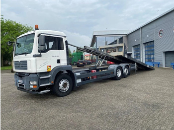 MAN TGA26.320 / SLIDING PLATEAU / WINCH / LIFT AXLE / MACHINE CARRIER / MANUAL / EURO-4 / 2007 lízing MAN TGA26.320 / SLIDING PLATEAU / WINCH / LIFT AXLE / MACHINE CARRIER / MANUAL / EURO-4 / 2007: 1 kép.