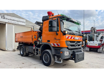 Billenőplatós teherautó Mercedes-Benz Actros 1832 AK tipper 4x4 - crane Fassi 9.2M - remote control: 4 kép.