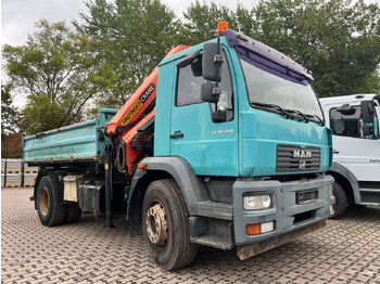 Billenőplatós teherautó, Darus autó MAN 18.250 Palfinger 11502: 2 kép. Billenőplatós teherautó, Darus autó MAN 18.250 Palfinger 11502: 2 kép.