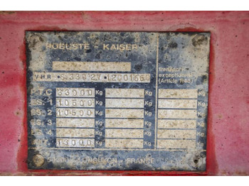 Félpótkocsi billenőplatós ROBUSTE-KAISER 2 x BLAD/RESSORTS/SPRING: 5 kép.
