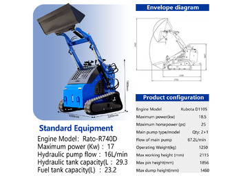 Új Mini homlokrakodó LADYS LA380 Mini Skid Steer Loader Compact Track Diesel Cheap Mini Skid Steer Loader For Sale With Mini Skid Steer Attachments 4 In 1 Bucket: 3 kép.