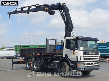 Billenőplatós teherautó, Darus autó Scania P94 6X4 Hiab 330-4 Kran Crane 9m3 tipper Manual Steelsuspension Euro 3: 3 kép.