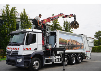 Szippantós autó MERCEDES-BENZ Antos 3240 8x2 / Tajfun 5T crane / Farid Industries garbage truck/ 3 steered axles: 4 kép.