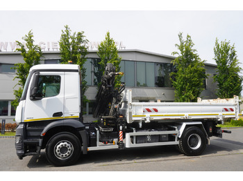Billenőplatós teherautó, Darus autó MERCEDES-BENZ Arocs 1833 / 87,000 km!!! / Hds HIAB X-DUO 128 B-2 / three-sided tipper: 5 kép.