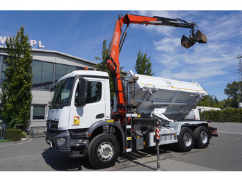Billenőplatós teherautó, Darus autó MERCEDES-BENZ Arocs 2636 / 6x4 / HDS Fassi / 3-Way Tipper / Bortmatic: 2 kép.