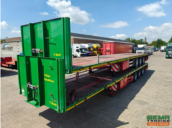 Platós félpótkocsi HRD NTS 3-Assen SAF - MEGA - Heavy Duty - Rongpotten/Rongen - Schuine Achterkant met Rijgoot - Zware kantbalk: 2 kép.