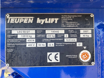 Személyemelő, Gumilánctalpas személyemelő Teupen Leo 50 GT: 3 kép. Személyemelő, Gumilánctalpas személyemelő Teupen Leo 50 GT: 3 kép.