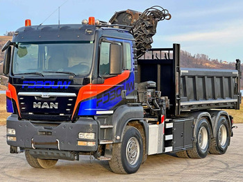 Billenőplatós teherautó, Darus autó MAN TGS 33.480 * HIAB 288 EP - 4 HIDUO/ FUNK * 6x4: 4 kép.