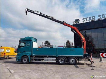 Platós teherautó, Darus autó Mercedes-Benz ACTROS 2545 6x2 Palfinger PK 16001 HDS Crane: 4 kép. Platós teherautó, Darus autó Mercedes-Benz ACTROS 2545 6x2 Palfinger PK 16001 HDS Crane: 4 kép.