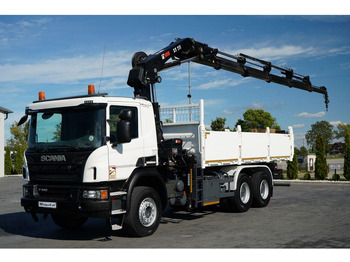 Billenőplatós teherautó, Darus autó Scania P 410 / 6x4 / WYWROTKA - 6 M + HDS HIAB XS 211 / STEROWANIE RADI: 5 kép.