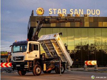 Billenőplatós teherautó MAN  TGS 18.360 4x4 HIAB 144 E-4 Crane Kipper: 4 kép.