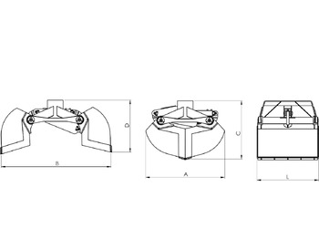 Új Csipegető kanál - Rakodódaru Clamshell bucket for digging BV-M 400: 3 kép. Új Csipegető kanál - Rakodódaru Clamshell bucket for digging BV-M 400: 3 kép.