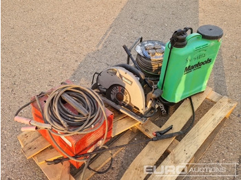 Építőipari berendezések Pallet of Welding Machine, Circular Saw, Cable Reel, Backpack Sprayer: 3 kép.