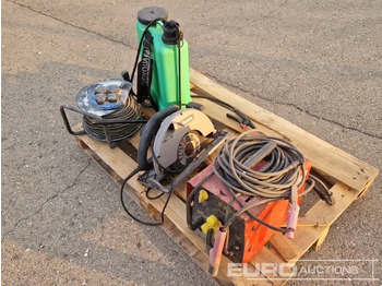 Építőipari berendezések Pallet of Welding Machine, Circular Saw, Cable Reel, Backpack Sprayer: 2 kép.