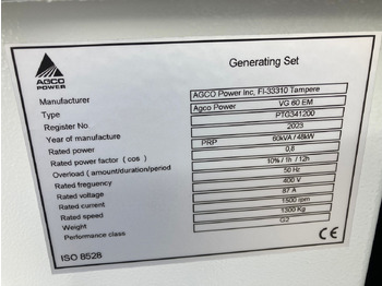 Új Állattartás gépei Valtra Diesel-Generator VG60: 2 kép.