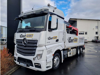 Darus autó, Platós teherautó Mercedes-Benz Actros 2745 L 6x2 Baustoffpritsche+Kran Retarder Mercedes-Benz Actros 2745 L 6x2 Baustoffpritsche+Kran Retarder: 2 kép. Darus autó, Platós teherautó Mercedes-Benz Actros 2745 L 6x2 Baustoffpritsche+Kran Retarder Mercedes-Benz Actros 2745 L 6x2 Baustoffpritsche+Kran Retarder: 2 kép.
