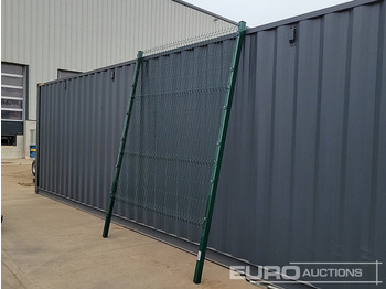 Mezőgazdasági gépek Unused Galvanised & Powder Coated Heavy Duty (5mm) Wire Mesh Fencing, 25 x H2.4m x W2.2m Panels, 26 x 60mm x 60mm x3m Posts, with Fittings (Green): 5 kép.